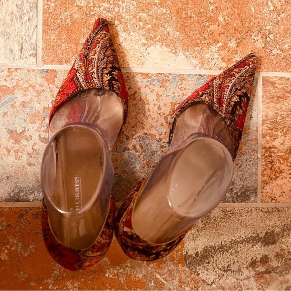 👠Incredible Vintage Stiletto Velvet Paisley & Rhinestone D’Orsay Style Heels! - Picture 10 of 16